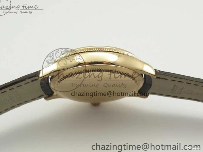 Best Leather Markers Edition Real A3165 Strap Date Brown RG Black Sticks 50519 on Dial Cellini MK 0408